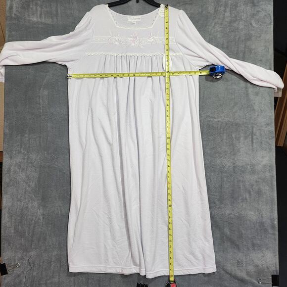 Miss Elaine Embroidered Nightgown Lavender Size 2X Soft Cuddleknit Fabric - Picture 11 of 13